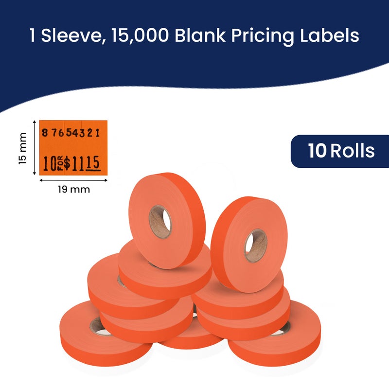 Perco Fluorescent Red Pricing Labels for Monarch 1115 Price Gun, 10 Rolls - 15,000 Price Marking Labels - Image 3